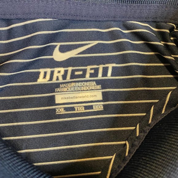 Nike Dri Fit Penn State Nittany Lions Golf Polo Blue White Stripe 2XL XXL - Picture 4 of 6